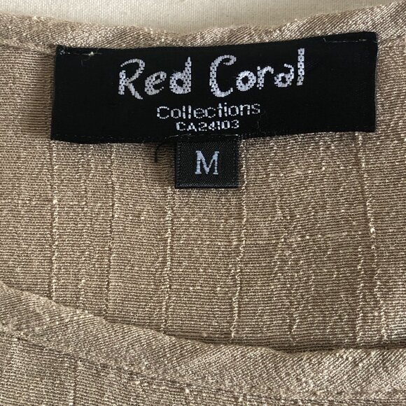 Red Coral drop waist maxi crepe flowy dress M - Picture 9 of 14